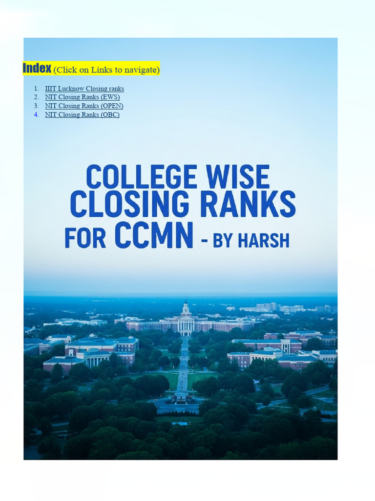 College Wise Closing Ranks | PDF | Career And Technical Education ...