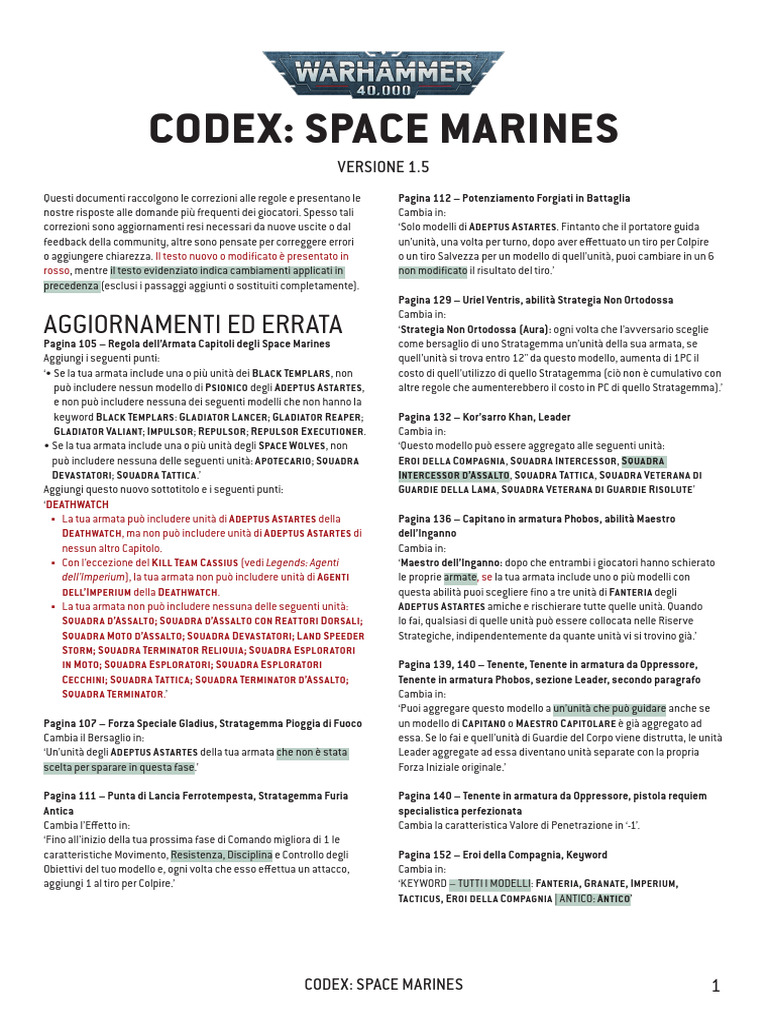 Codex Space Marines Faq | PDF