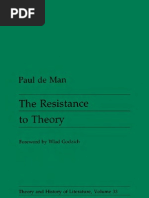 Paul de Man - The Resistance To Theory