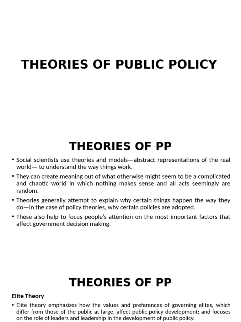 Key Theories in Public Policy Analysis | PDF | Policy | Institution