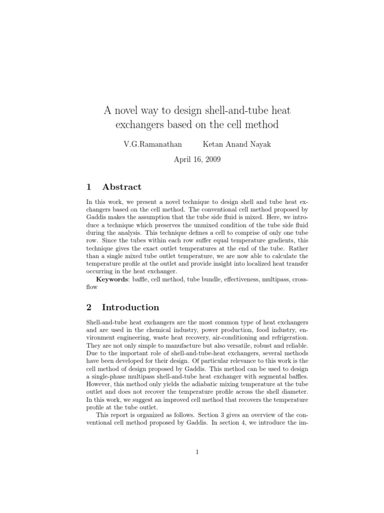 Heat Exchanger Design for Engineers | PDF | Reynolds Number | Heat ...