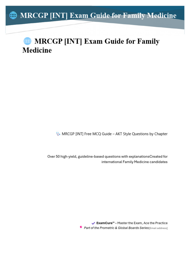 MRCGP [INT] AKT MCQ Study Guide | PDF | Myocardial Infarction ...