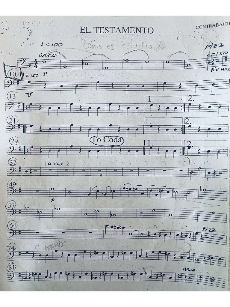 Partituras de Contrabajo-Bajo Electrico | PDF