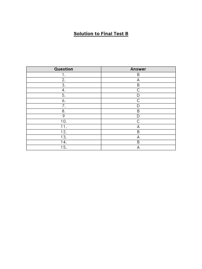 Stage I - Test B Solution | PDF