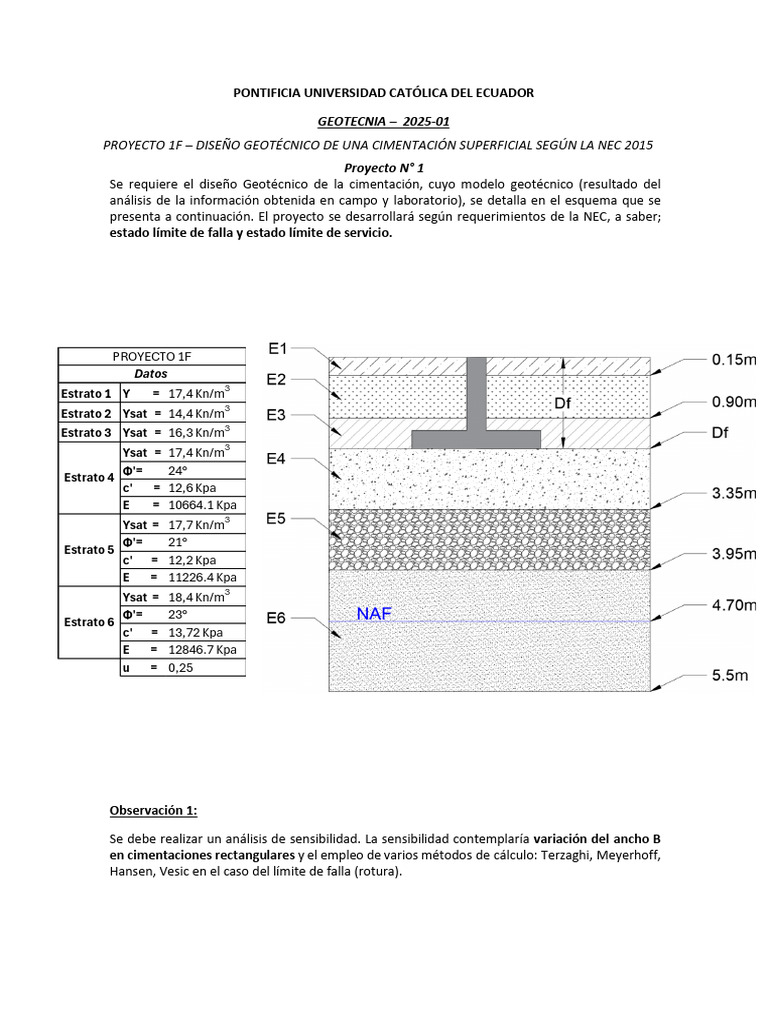Diseño Geotécnico de Cimentación 2025 | PDF | Elementos arquitectónicos ...