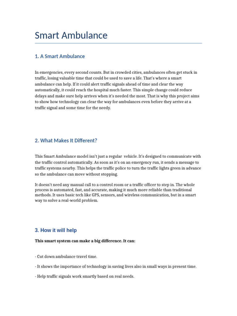 Smart Ambulance Traffic System | PDF