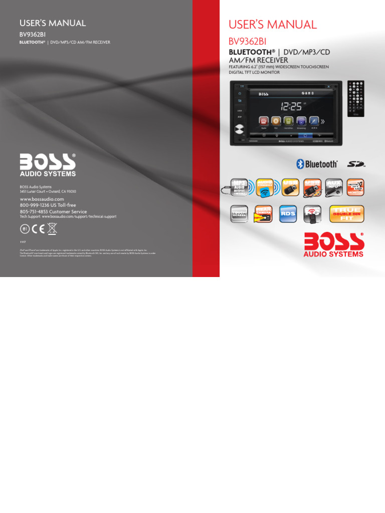 BOSS BV9362BI User Manual | PDF | Frequency Modulation | Bluetooth