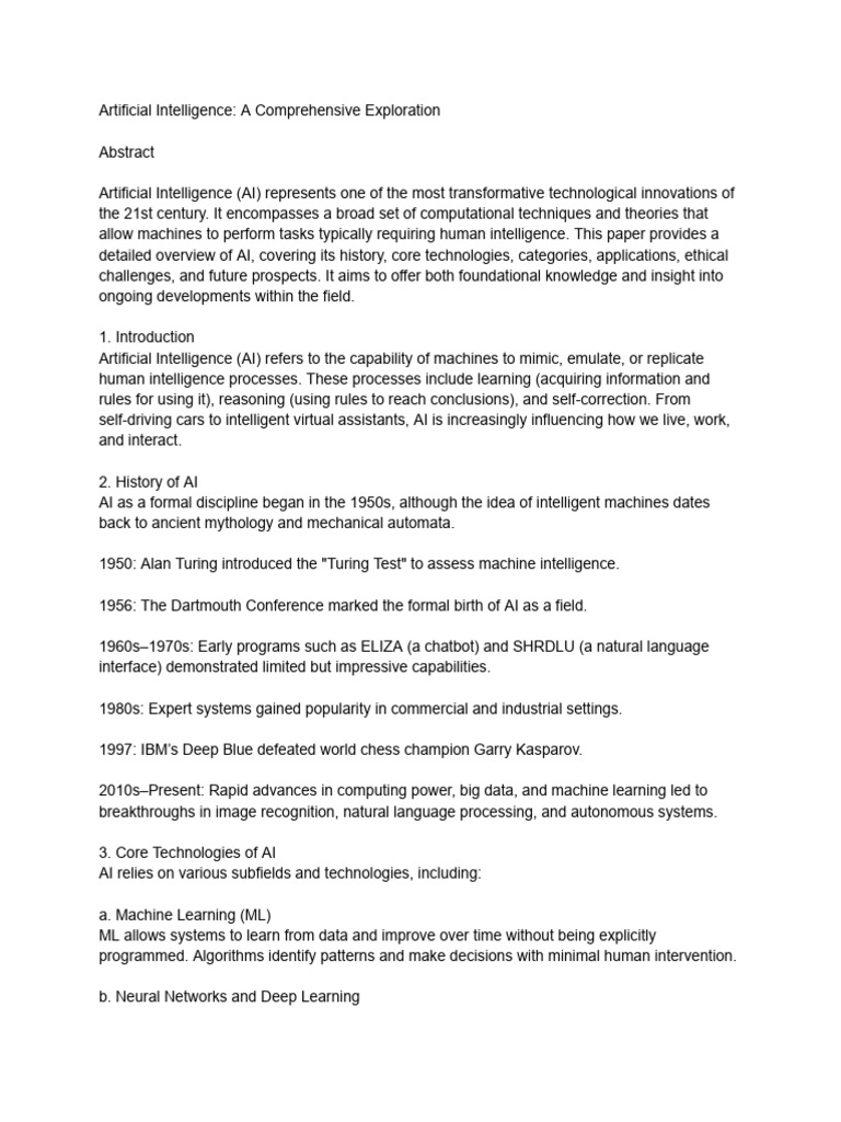 Comprehensive Guide to Artificial Intelligence | PDF | Artificial ...