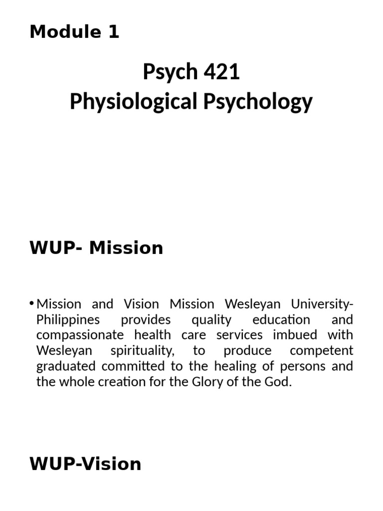 Module 1 Psysio. Psych. | PDF | Behavioral Neuroscience | Neuroscience