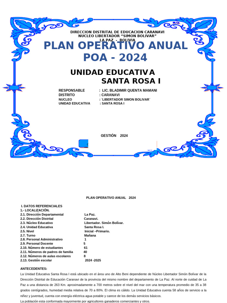 Poa Santa Rosa - de Nosotros de 2023 Estamos Arreglando | PDF ...