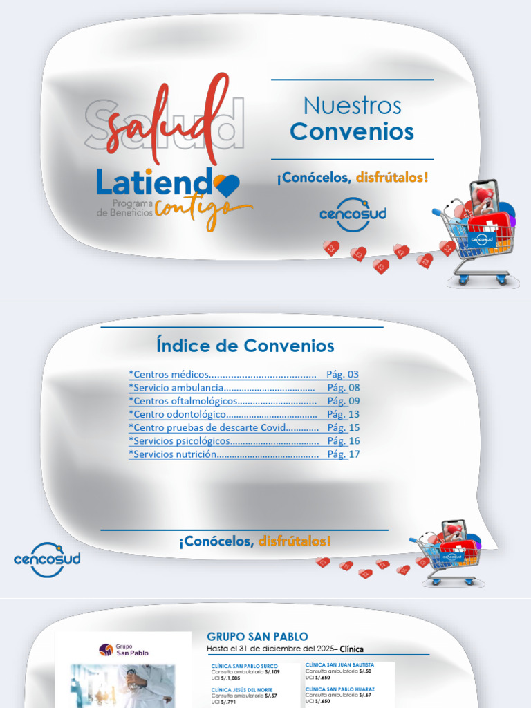 Convenios de Salud 2025 y Tarifarios | PDF | Especialidades Medicas ...