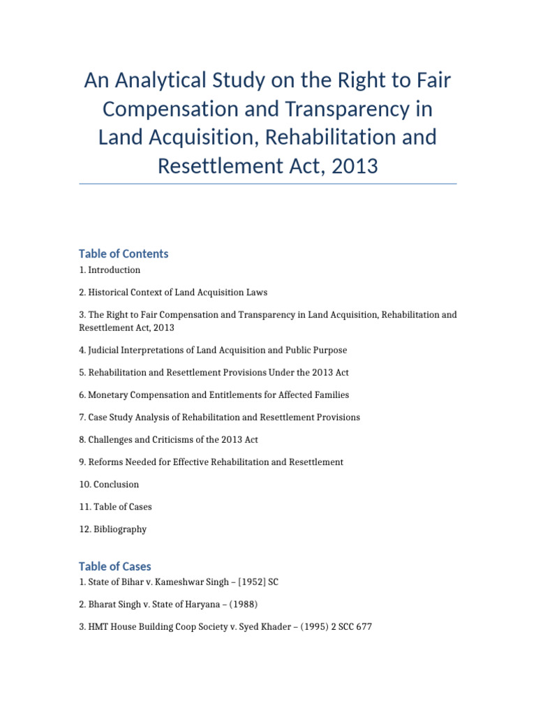 Land Acquisition Full Assignment | PDF | Eminent Domain | Justice