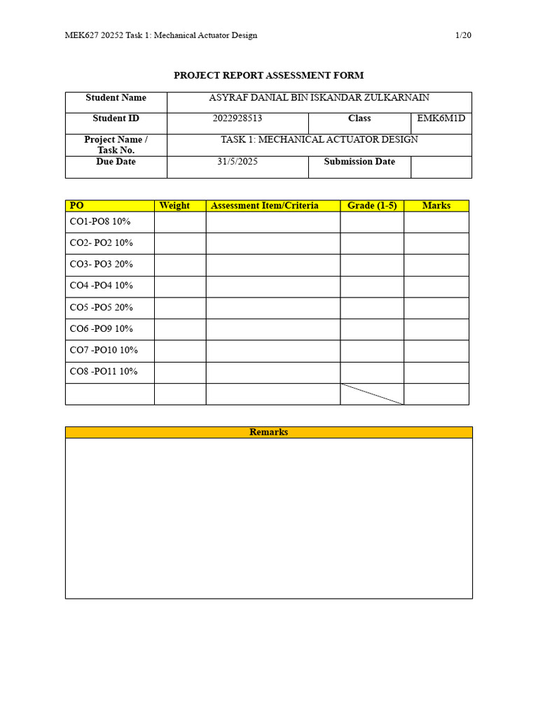 Mechanical Actuator Design Report | PDF | Mechanical Engineering ...