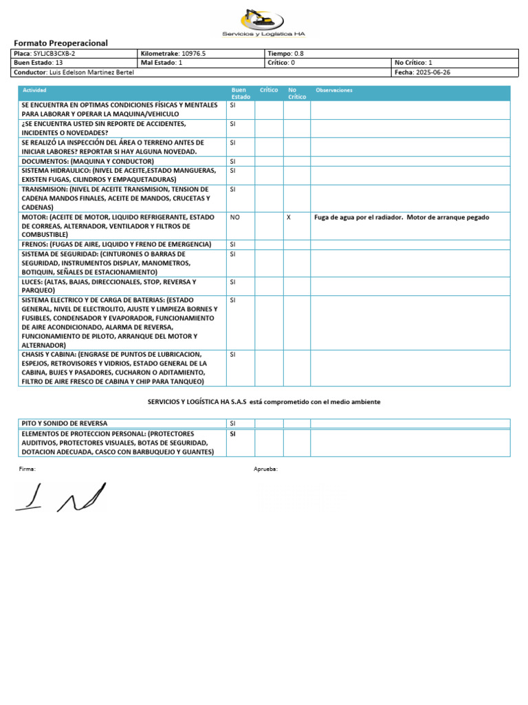 Informe de Inspección Vehicular 2025 | PDF