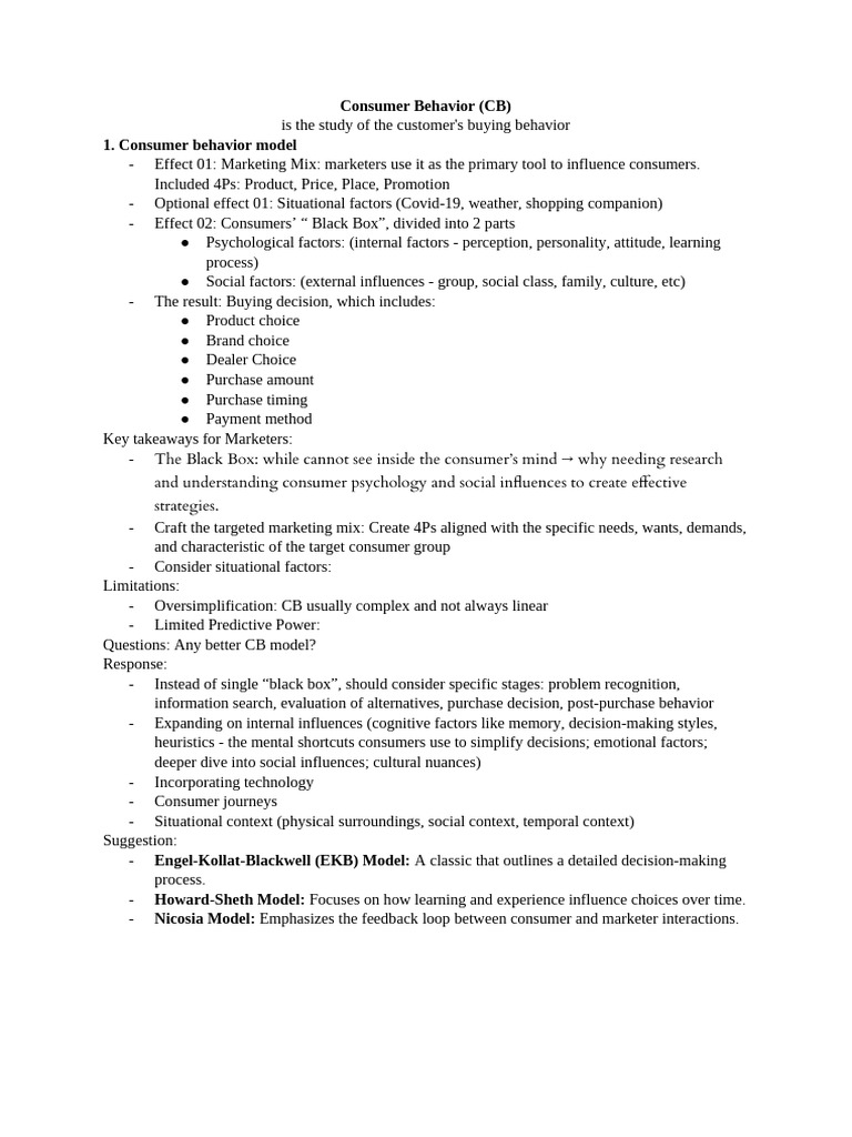 Understanding Consumer Behavior Models | PDF | Consumer Behaviour ...