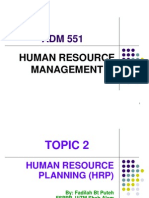 Adm 551 HRM Topic 2 Human Resource Planning