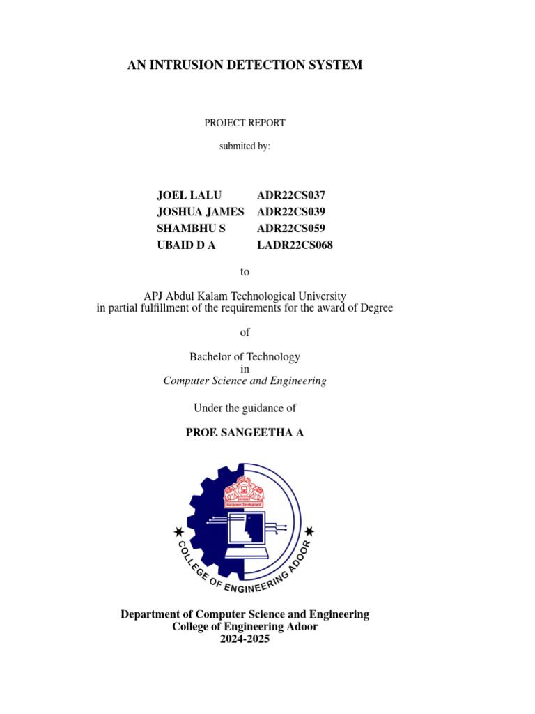 Intrusion Detection System Overview | PDF | Machine Learning | Computer ...