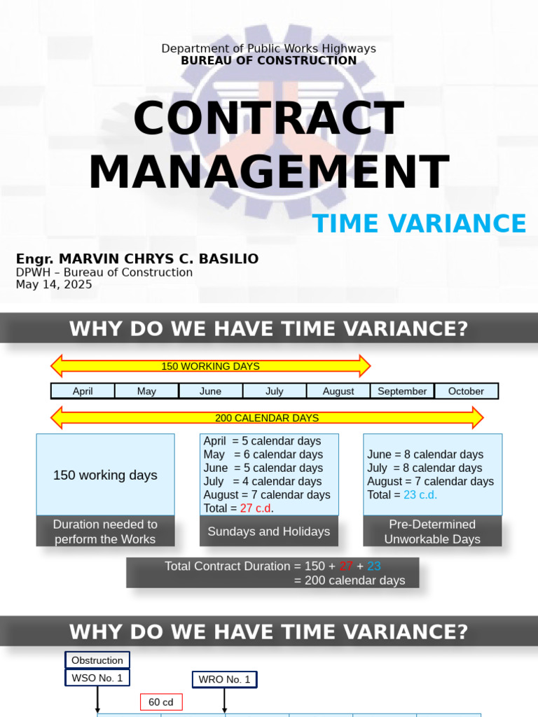 Time Variance Due to Revised Plan | PDF
