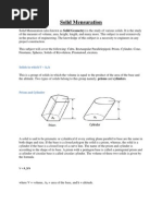 Solid Mensuration