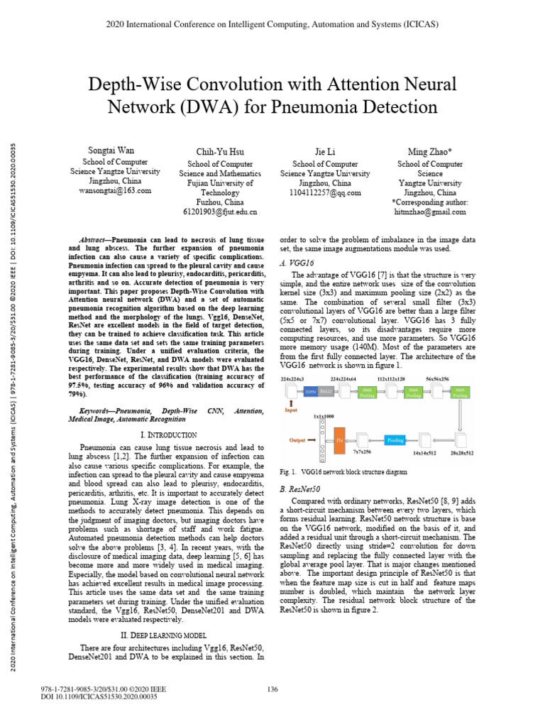 DWA Neural Network for Pneumonia Detection | PDF | Deep Learning ...