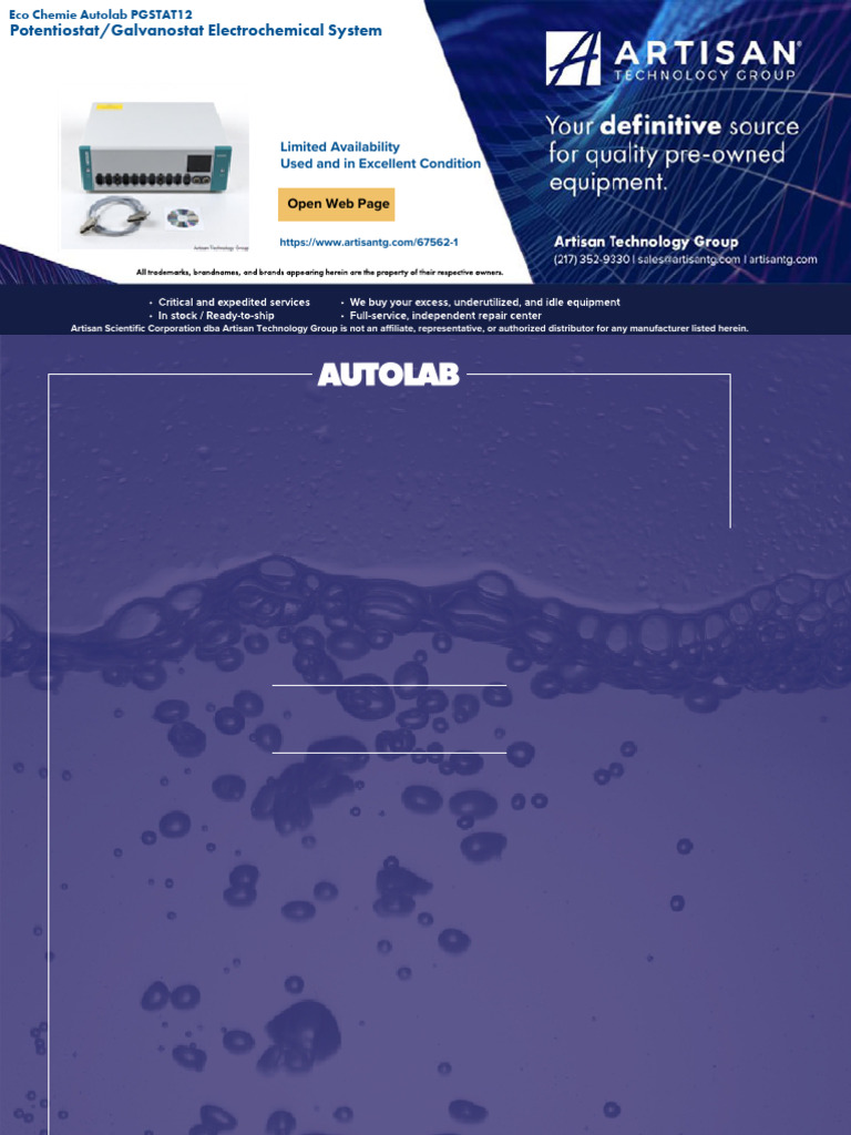 Metrohm Autolab MicroAutolabII PGSTAT12 PGSTAT30 PGSTAT100 Datasheet ...