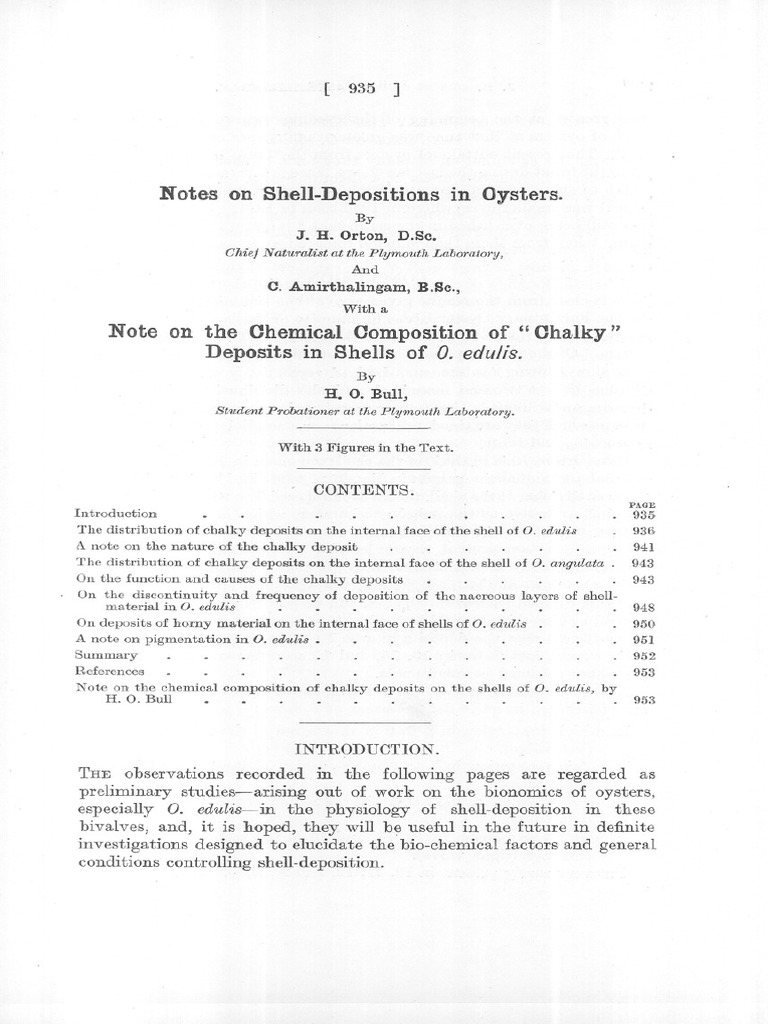 Notes On Shell-Depositions in Oysters. | PDF | Bivalvia | Oyster