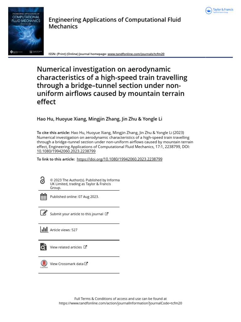 Numerical Investigation On Aerodynamic Characteristics of A High-Speed ...