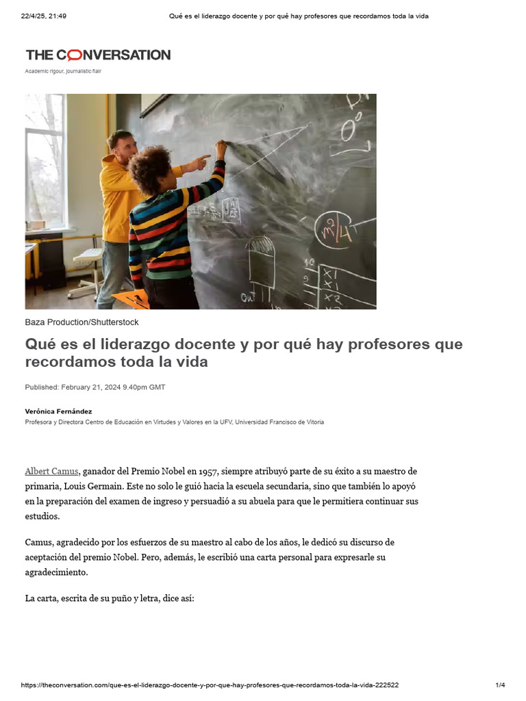 Liderazgo Docente: Impacto en Estudiantes | PDF | Maestros | Liderazgo