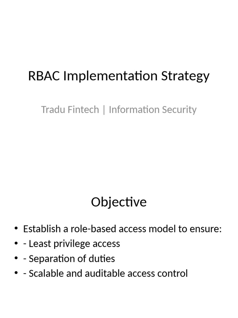 RBAC Implementation Strategy Guide | PDF