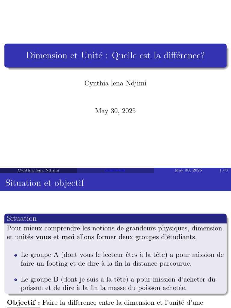 Différence entre dimension et unité | PDF | Masse | Longueur