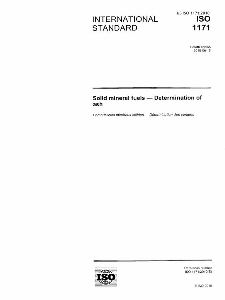 ISO 1171-10. Ash Content | PDF