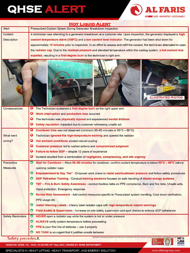 QHSE AL 2025 05 Hot Liquid Alert | PDF