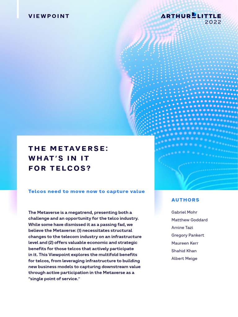 ADL Metaverse For Telcos 2022 0 | PDF | User Interface | Virtual Reality