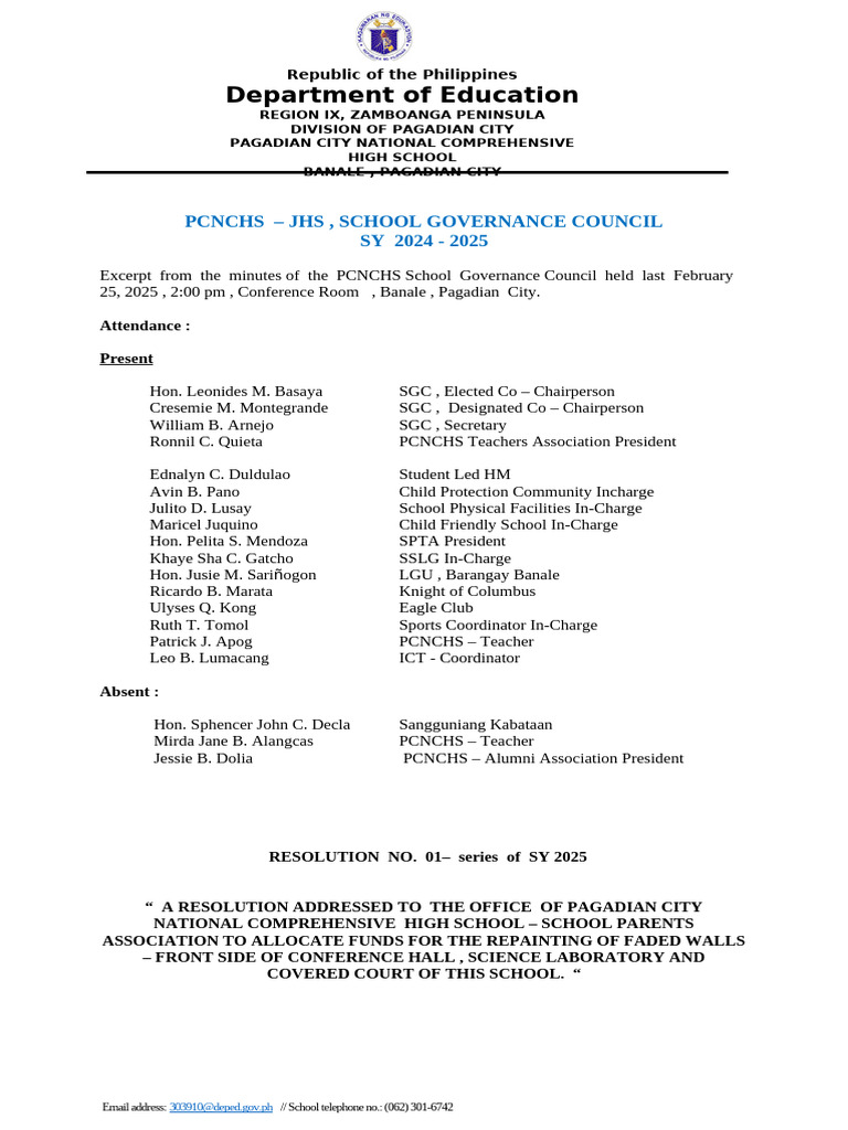 PCNCHS SGC Resolution for Repainting | PDF
