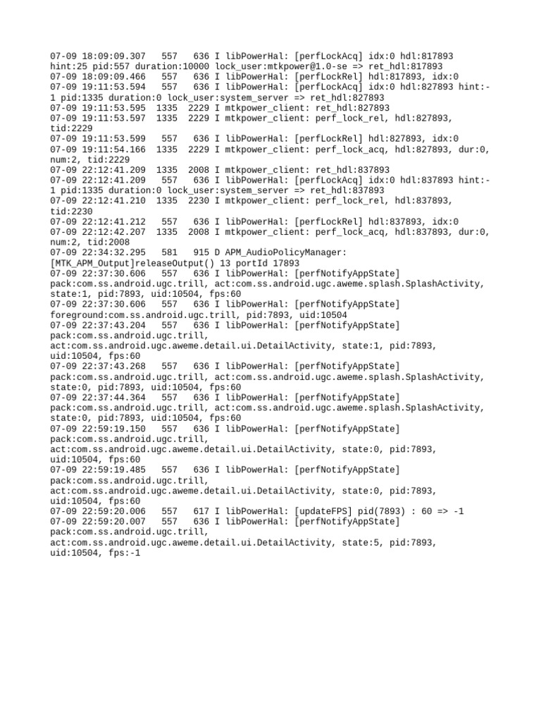 PowerHal Performance Logs Analysis | PDF