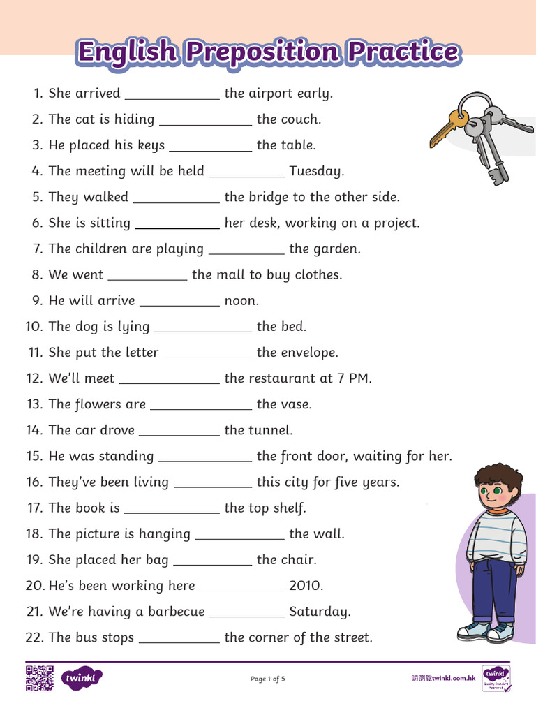 Preposition Practice Exercises | PDF