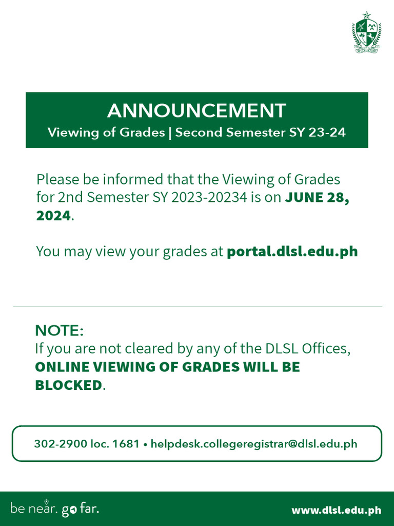 DLSL Second Semester Grades Viewing | PDF | Education Finance | Payments