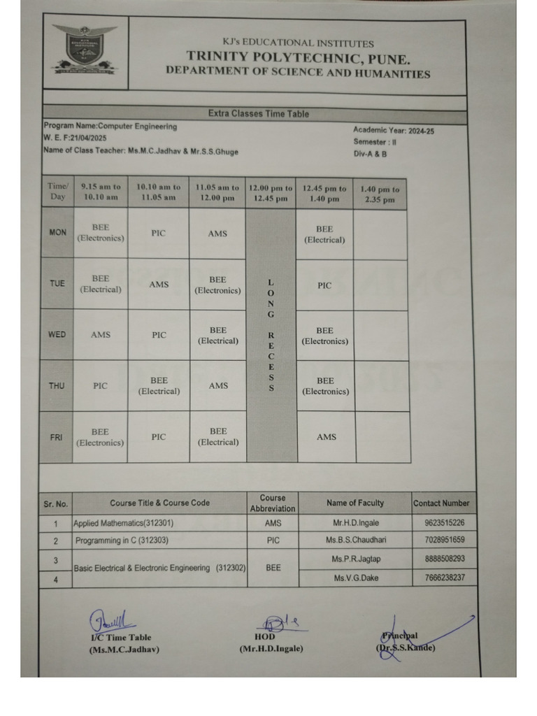 Extra Classes Time Tablet | PDF