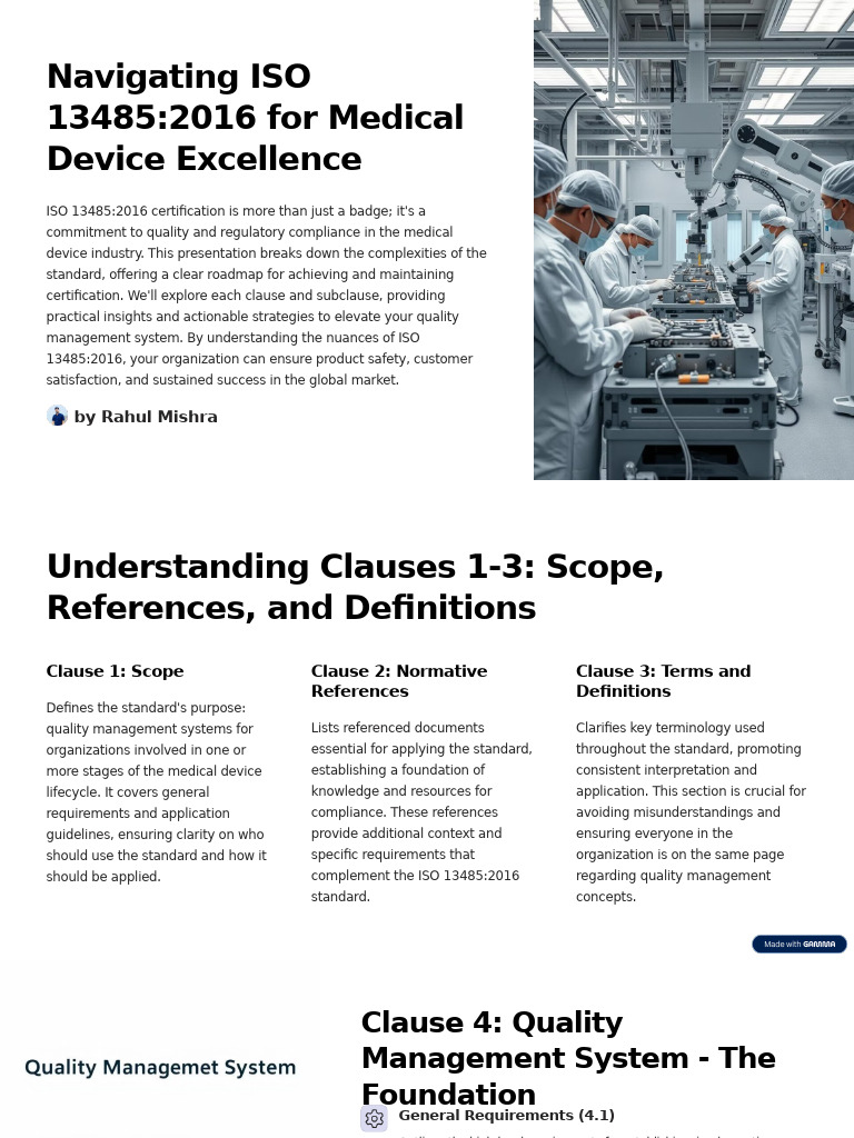 Navigating ISO 134852016 For Medical Device Excellence | PDF | Quality ...