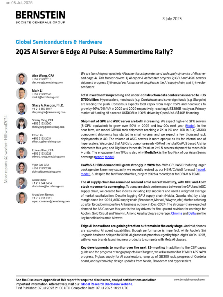 AI Server Market Trends Q2 2025 | PDF | Amazon Web Services | Graphics ...
