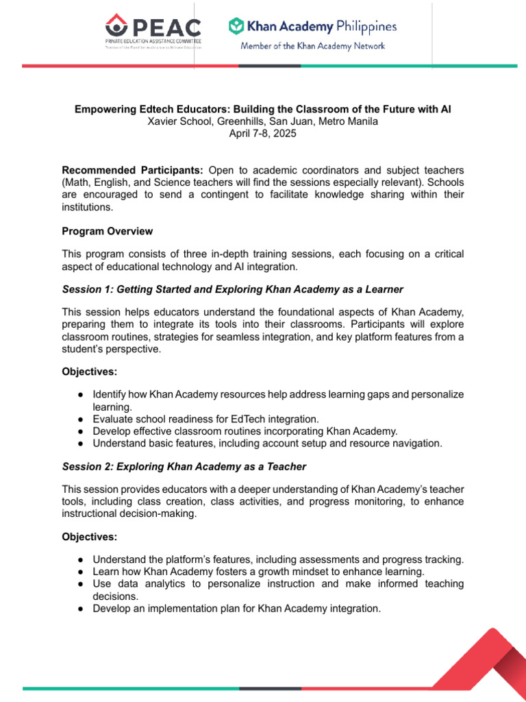PROGRAM - Empowering Edtech Educators-Building The Classroom of The ...