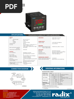 Radix Make Nex604 Mid Range Pid Temperature Controller 72x72 With