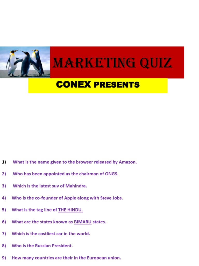 Marketing Quiz Questions and Answers | PDF