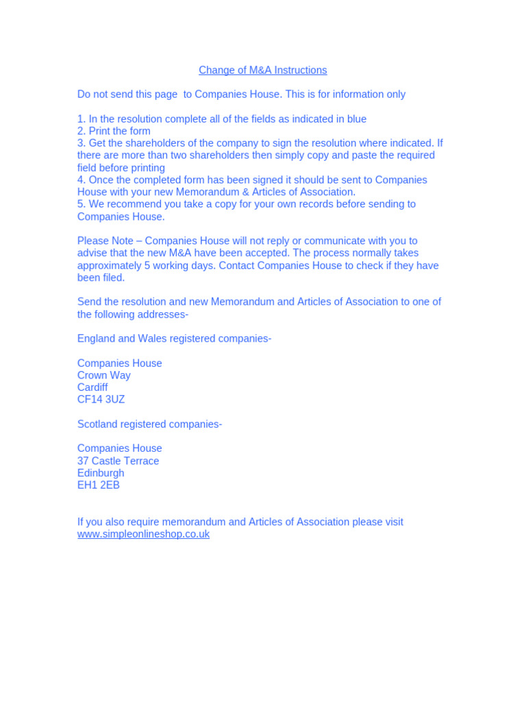 Change of M and A Resolution X | PDF