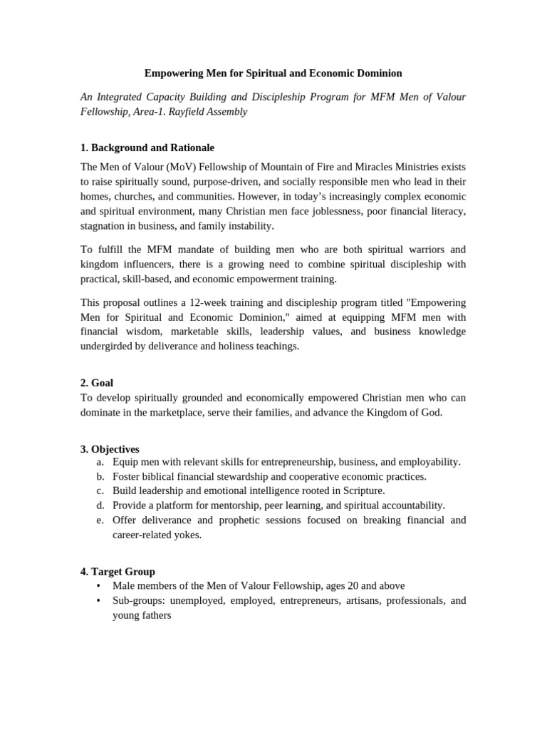 MFM Men's Empowerment Program Guide | PDF | Mentorship