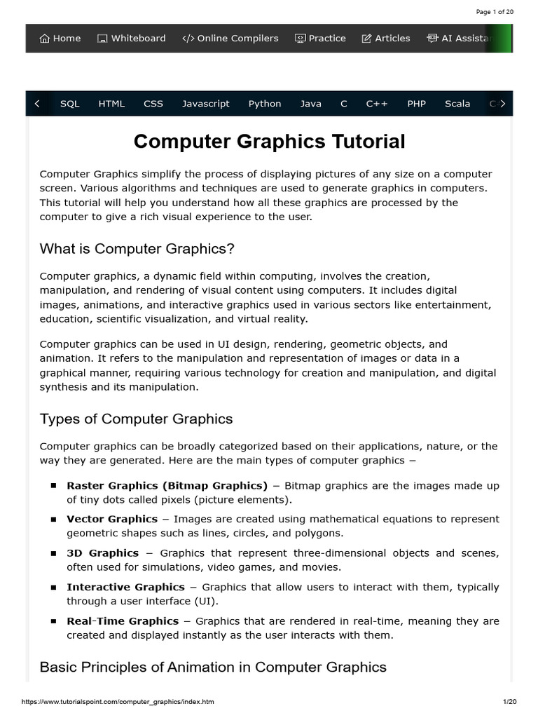 Introduction to Computer Graphics Basics | PDF | Computer Graphics ...