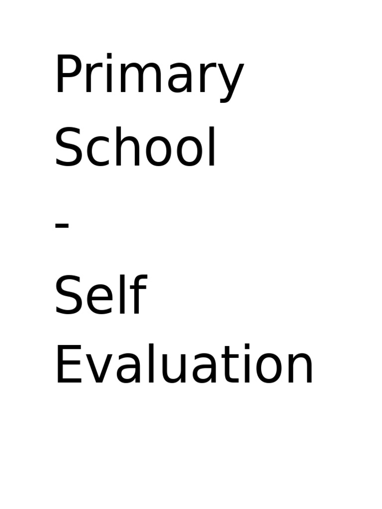 Primary Self Evaluation | PDF