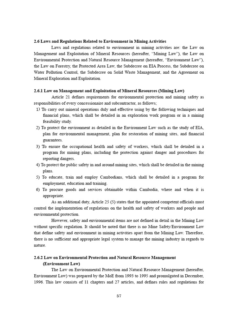 CASE STUDY - CAMBODIA - Mining and The Environment | PDF ...
