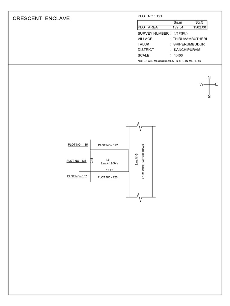 Crescent Enclave: Note: All Measurements Are in Meters | PDF