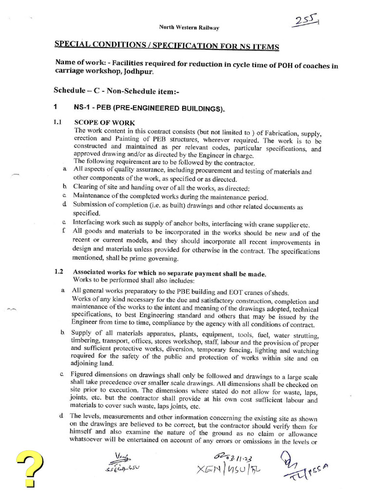 Special Conditions For Ns Items | PDF